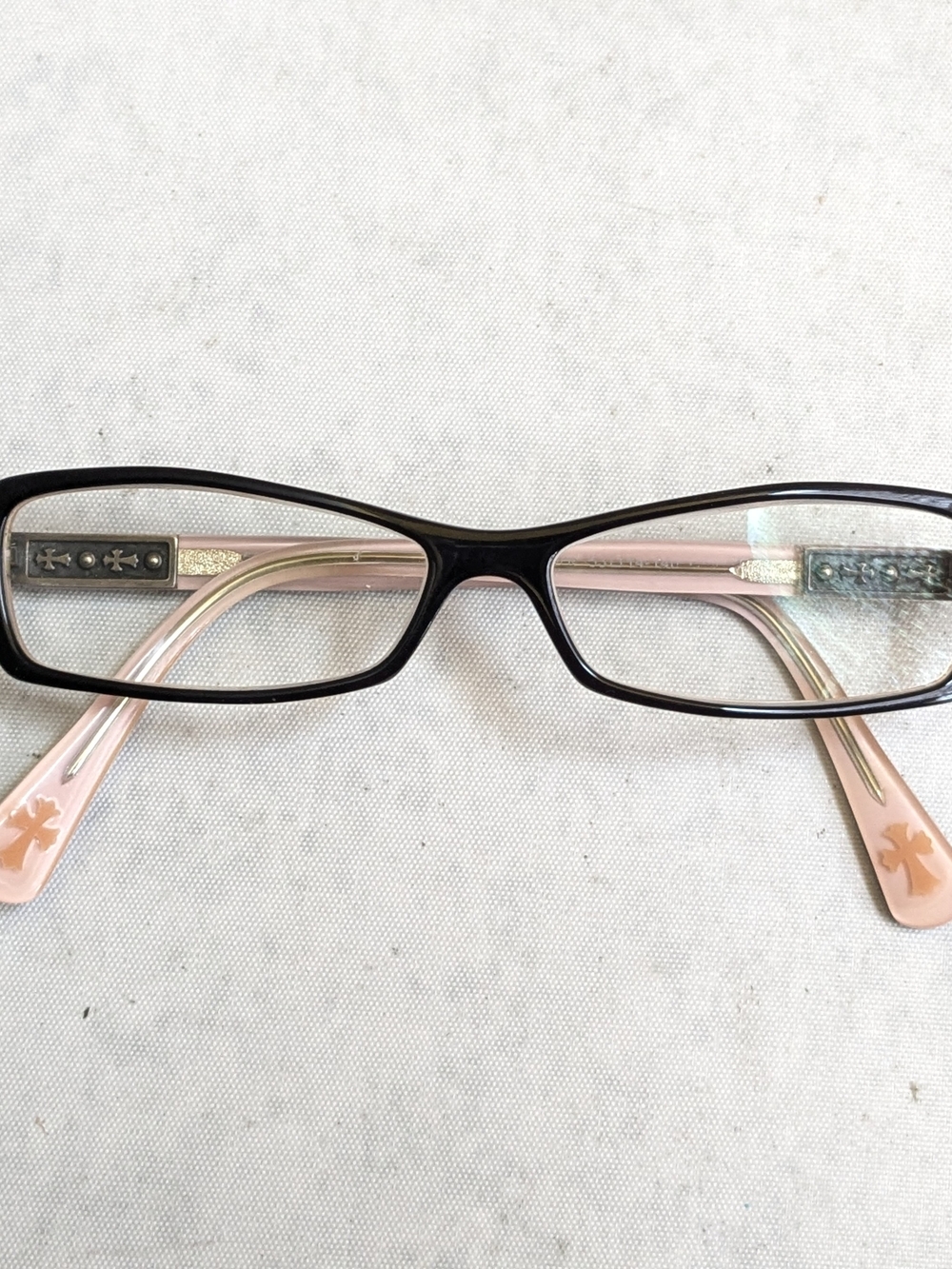 Chrome Hearts Cooze Eyeglasses Pink Black Cross Sterling Silver